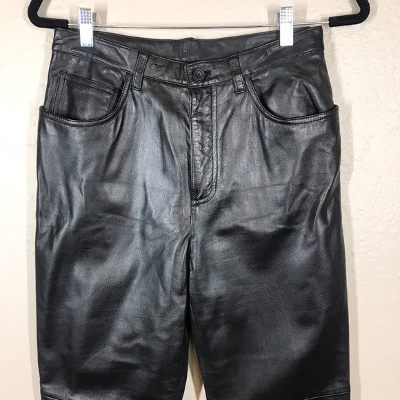 Vintage Jones New York Sport Black 100% Genuine Leather Pants - Picture 2 of 13